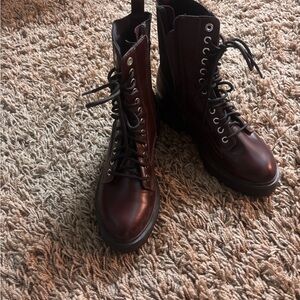 No Boundaries Dark Burgundy Combat Boots